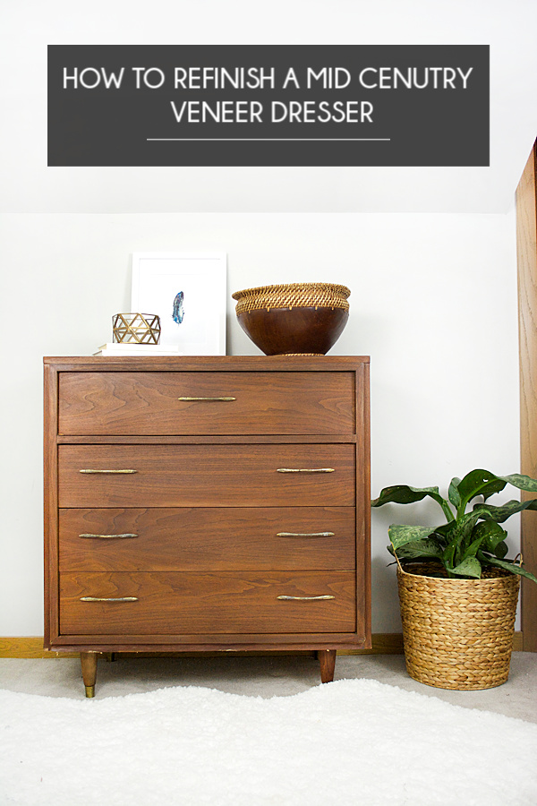 How to Refinish a Mid Century Veneer Dresser BREPURPOSED