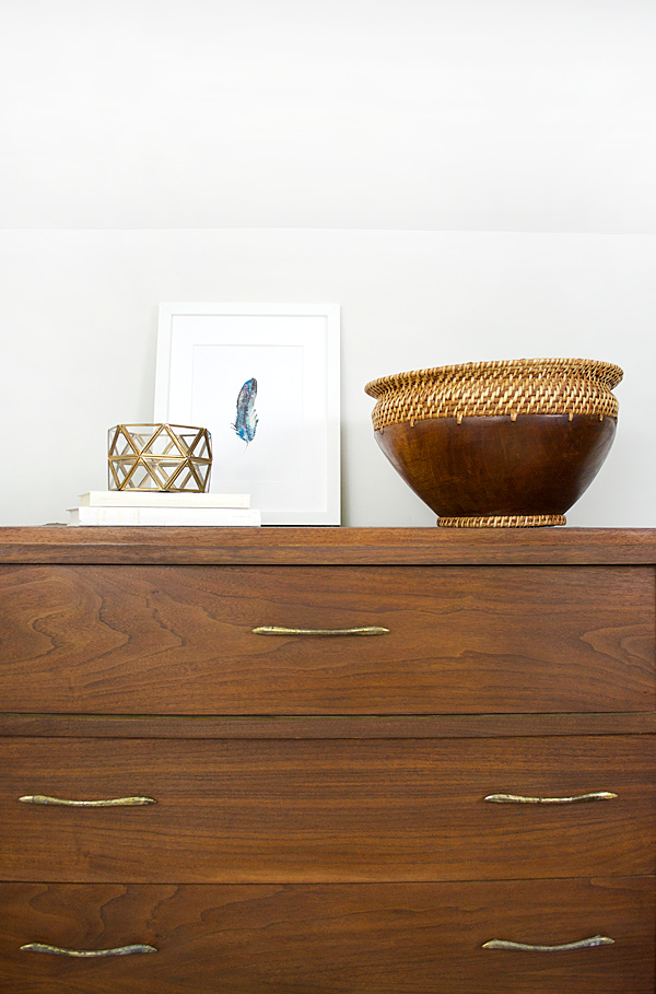 MCM Refinished Dresser with Gold Accents