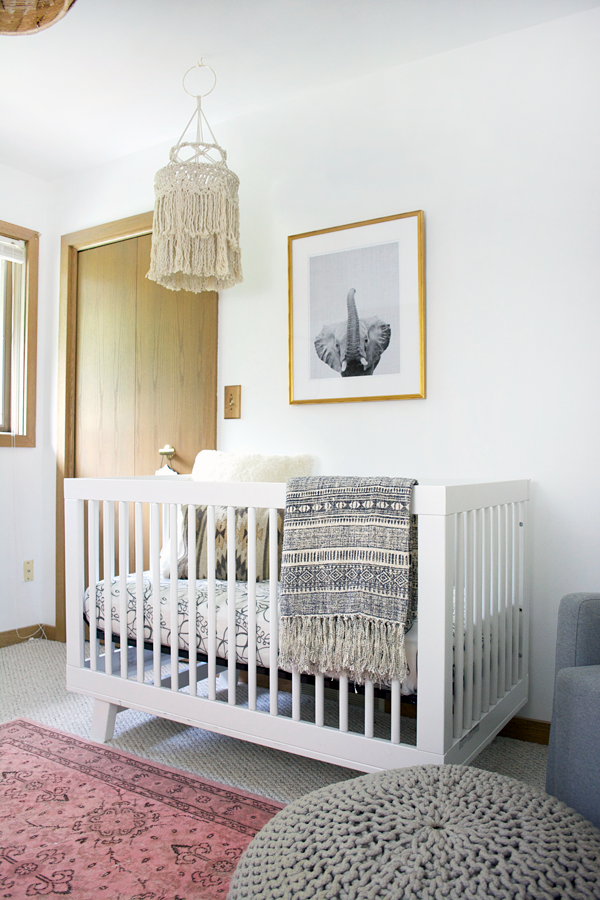 A modern, boho, chic nursery for a little girl sure to inspire!