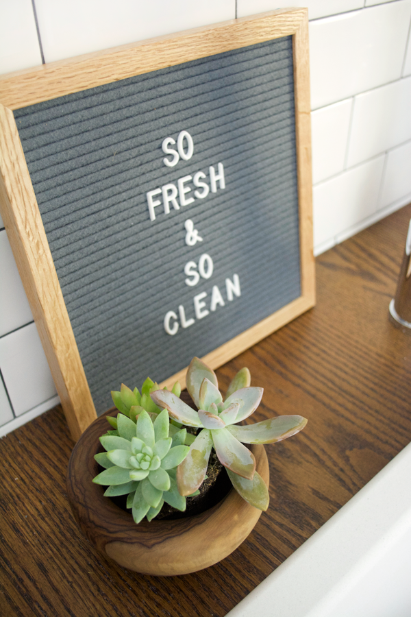 letterboard sign in laundry room