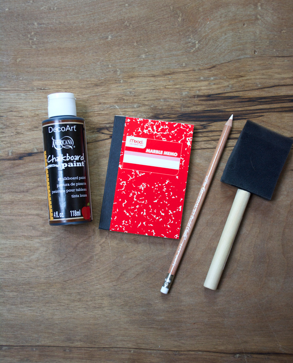Mini Chalkboard Notebook Supplies