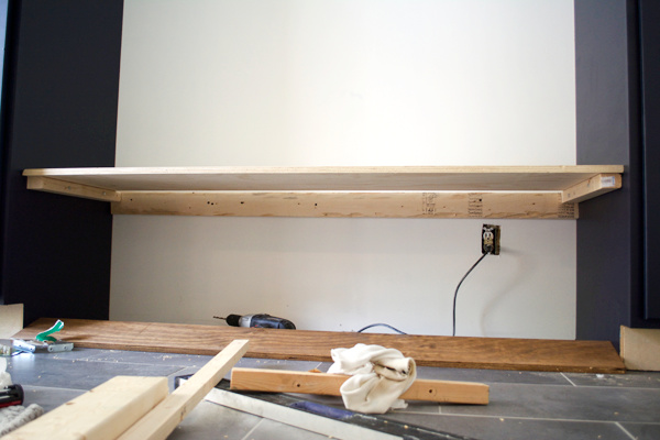 DIY Geometric Wood Feature Wall with Floating Bench BREPURPOSED