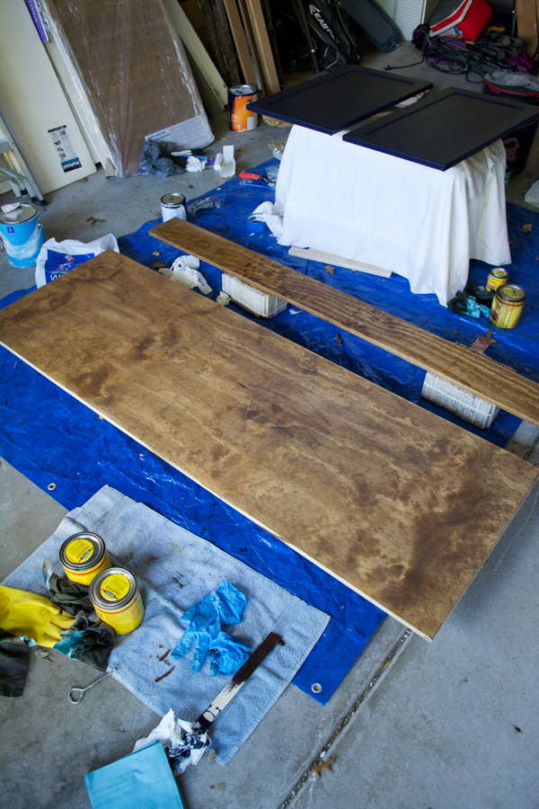 Stained Floating Bench