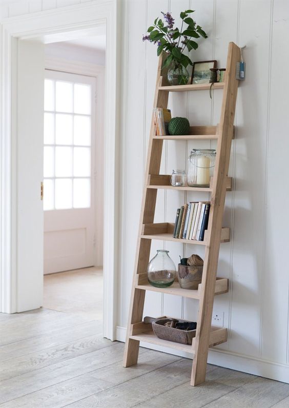 How To Build A Diy Leaning Ladder Shelf