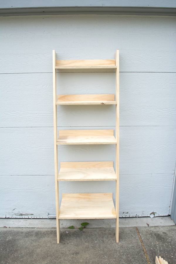 Wooden Leaning Ladder Shelf