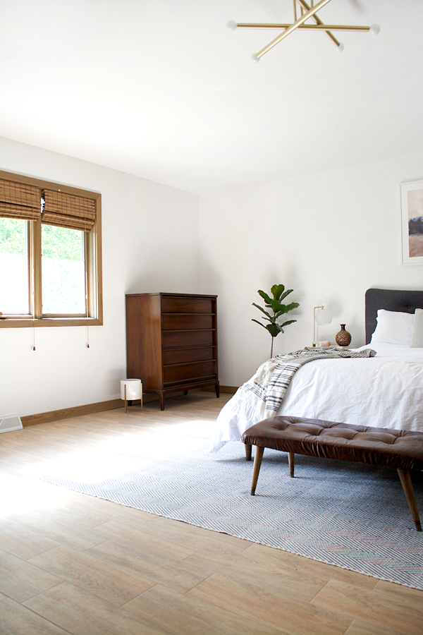 Wood Look Tile in a Modern Boho Bedroom