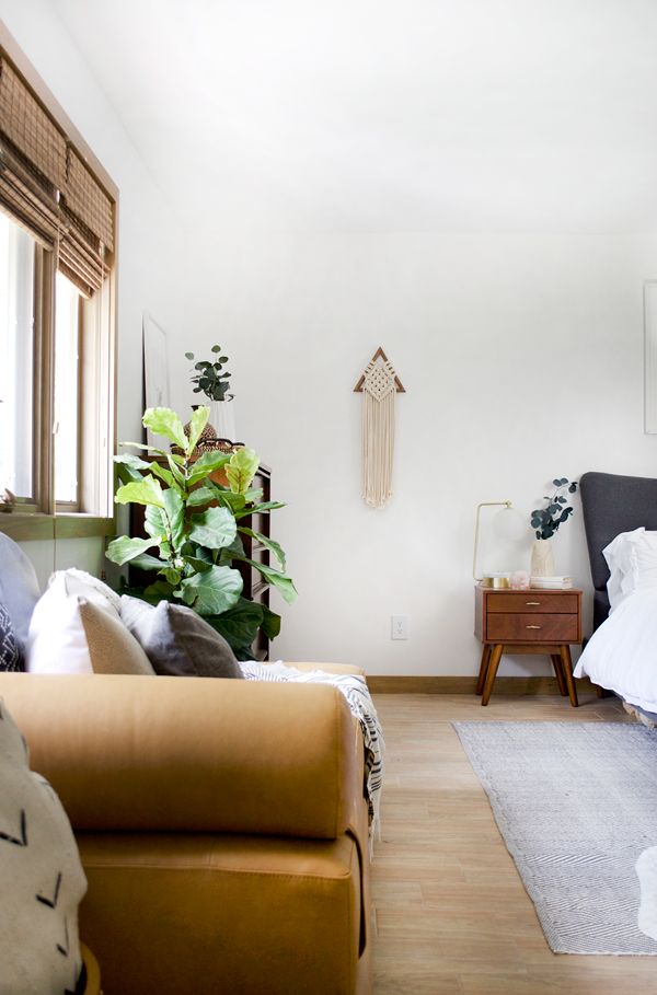 triangle macrame in bedroom