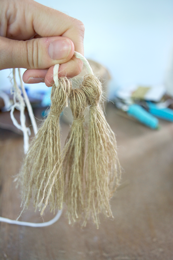 making tassels from burlap