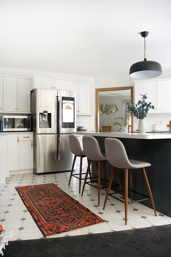 vintage runner in the kitchen