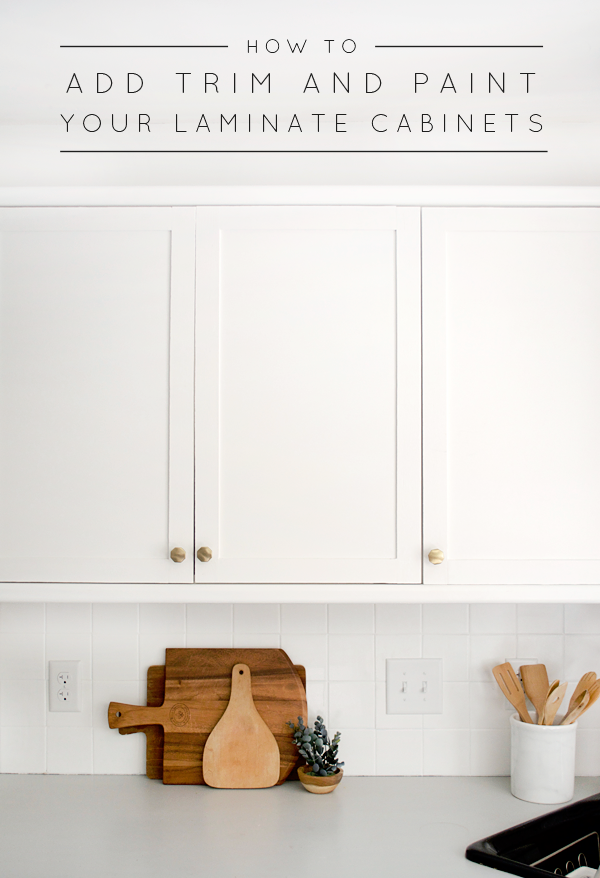 How to Add Trim and Paint Your Laminate Cabinets