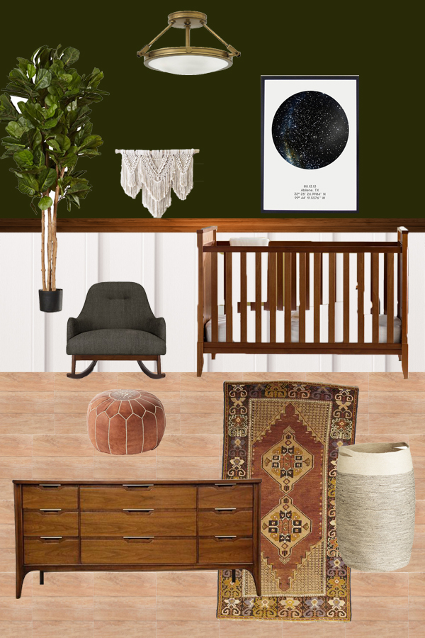 Modern & Vintage Green Nursery for a Boy