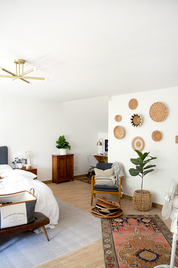 bedroom with vintage rug