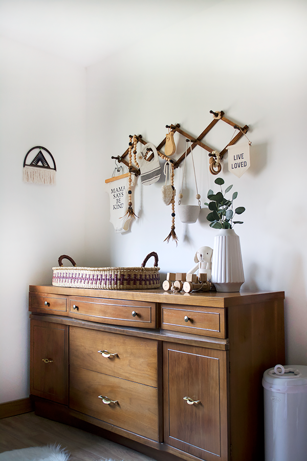 modern boho changing table for baby