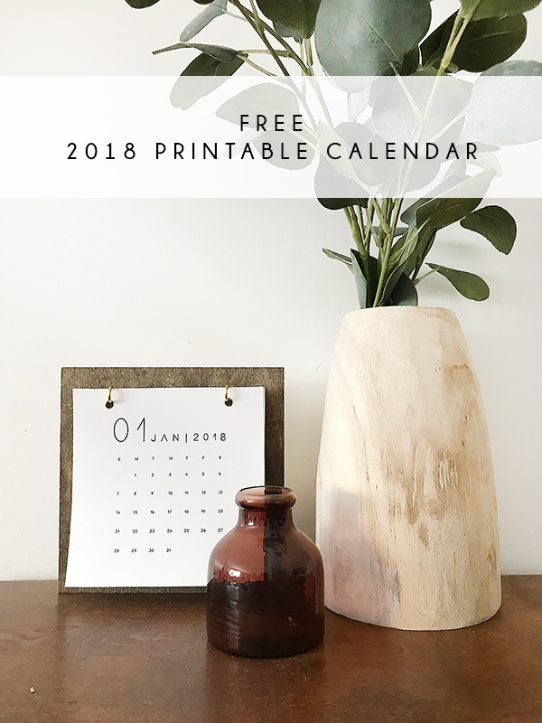 2018 free printable calendar