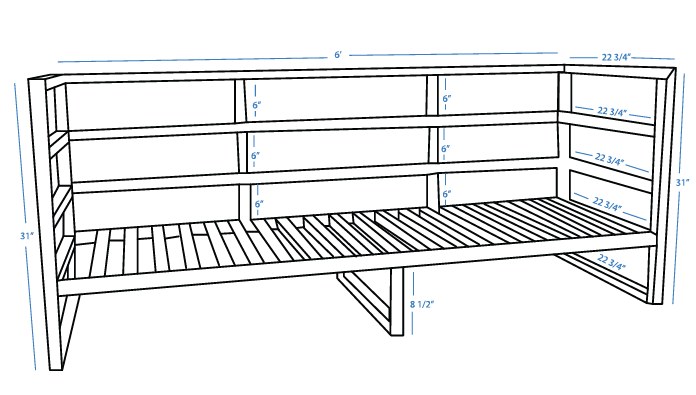building plans for an outdoor couch