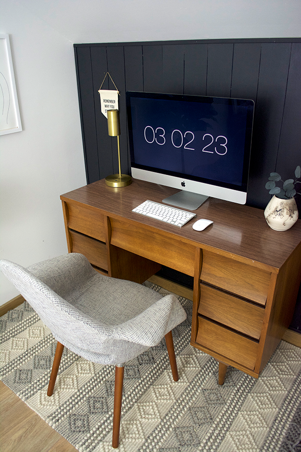 Brass Task Lamp on Mid Century Desk