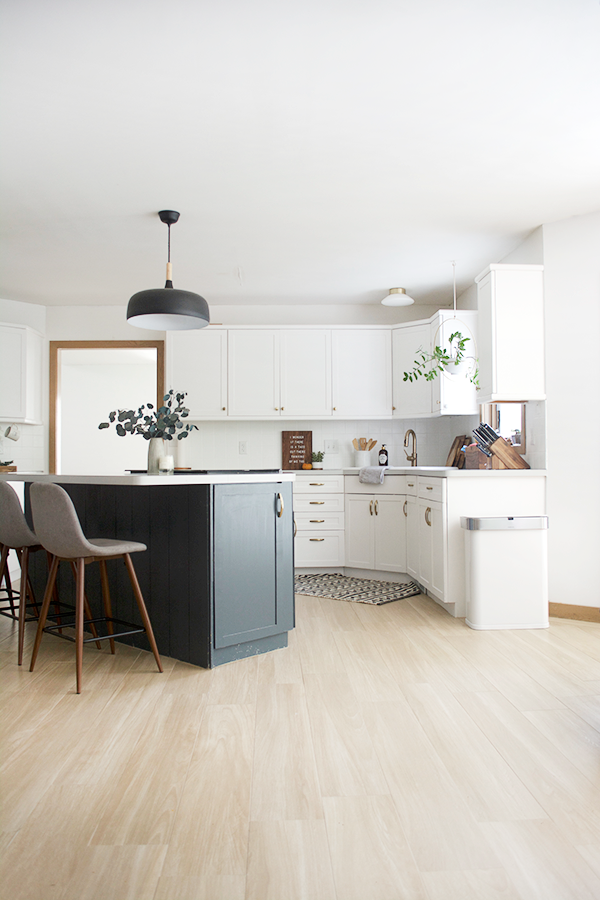 Wood Look Tile Floors in a Kitchen