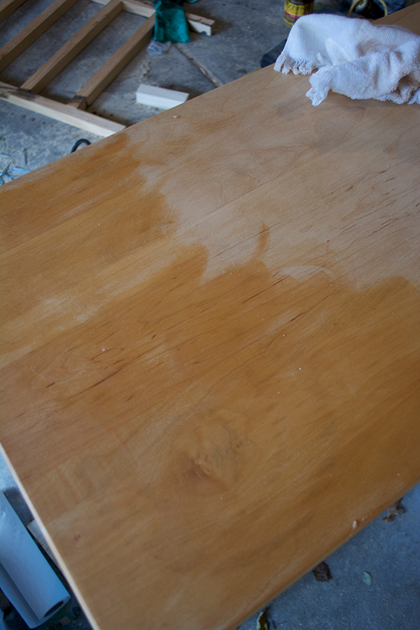Furniture wax on top of raw wood
