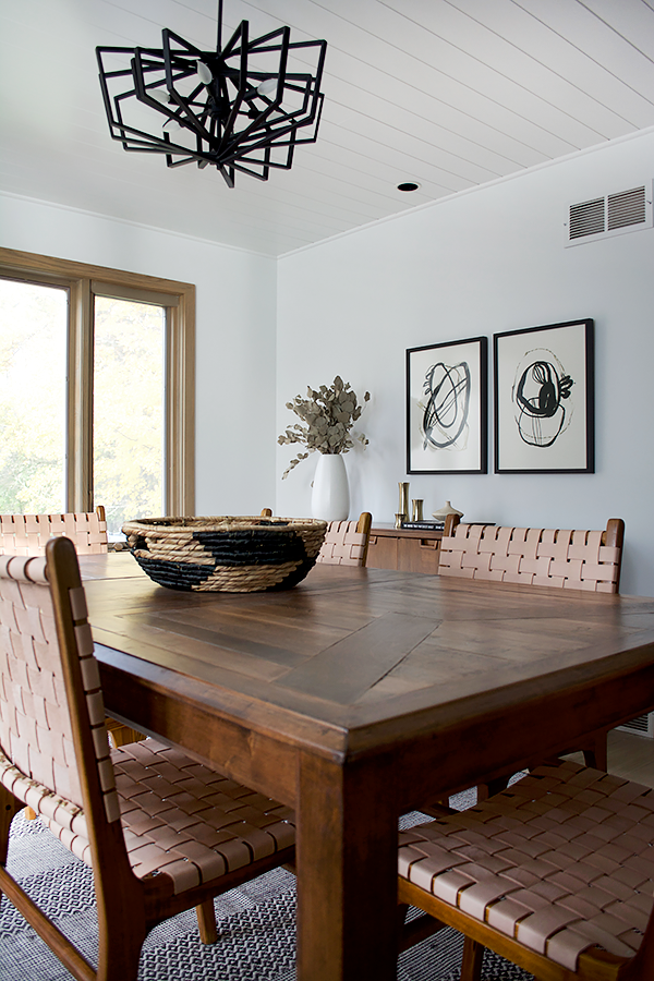 Neutral and modern dining room decor