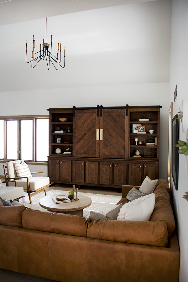 Modern Vintage Room with Wood Entertainment Center