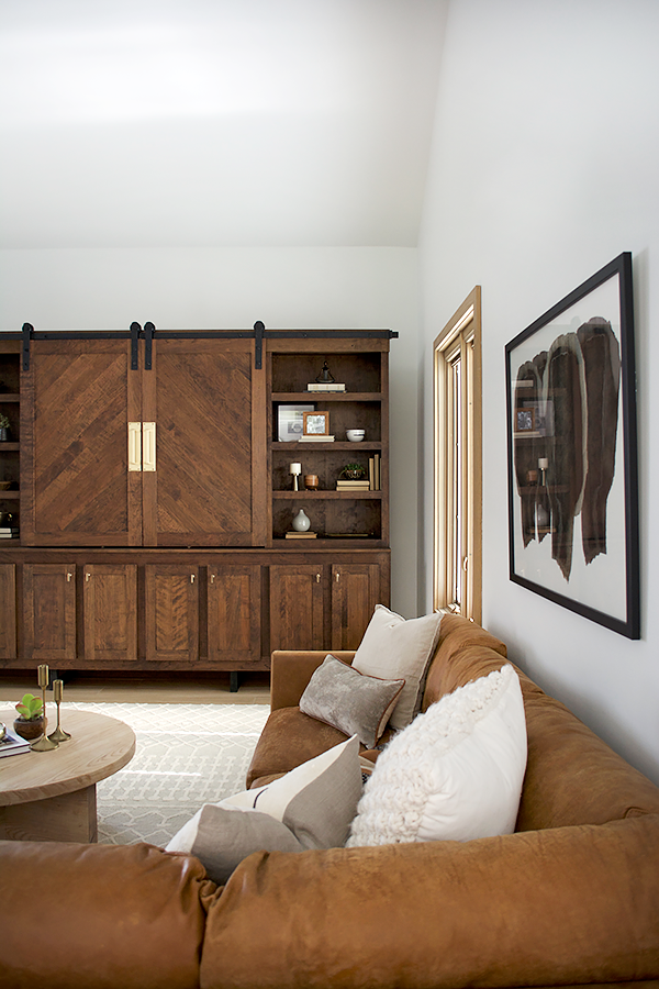 Neutral Living Room with Entertainment center