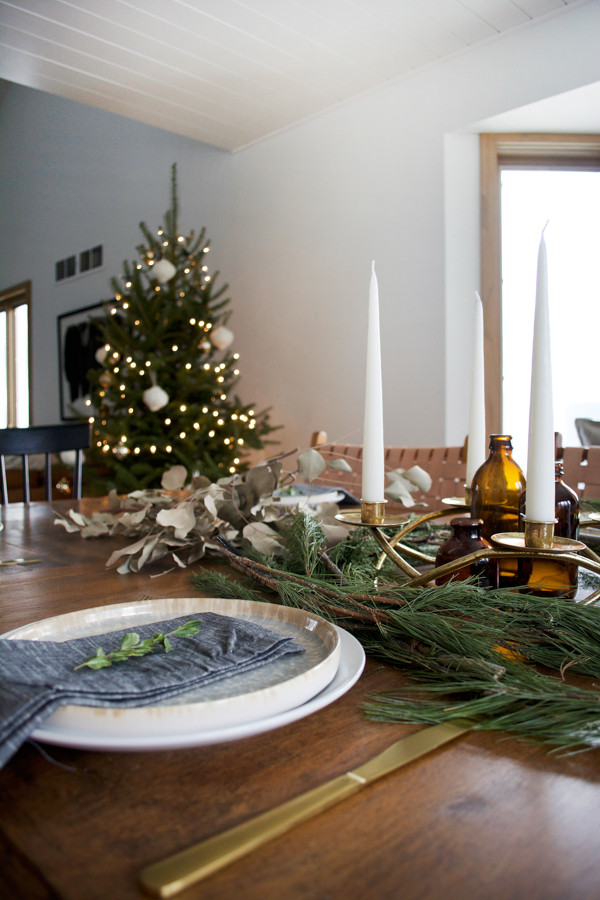 Modern and Neutral Christmas Dining Room