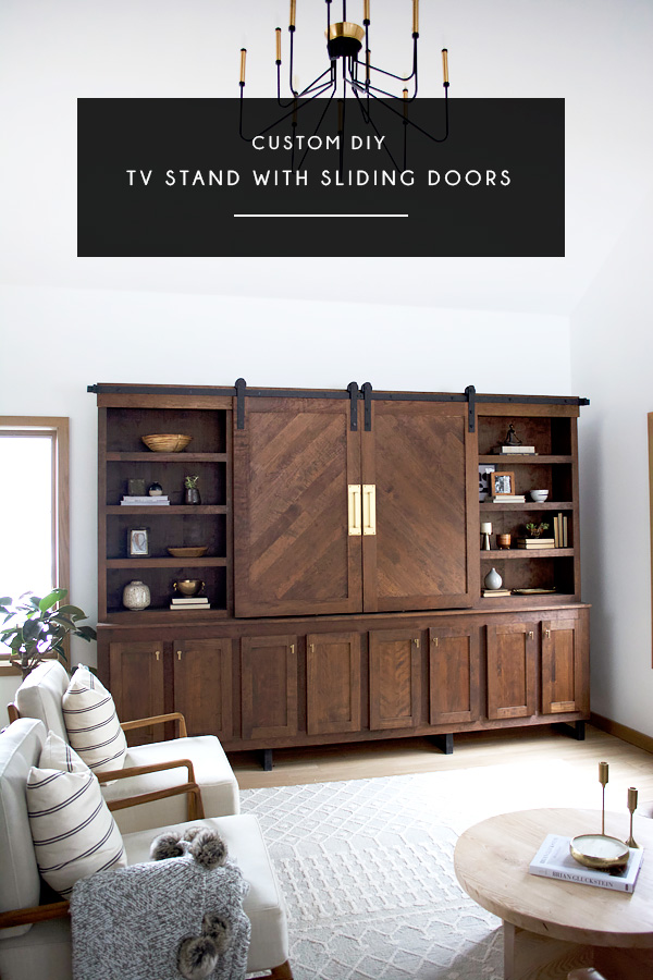 Custom DIY TV Stand with Sliding Barn Doors