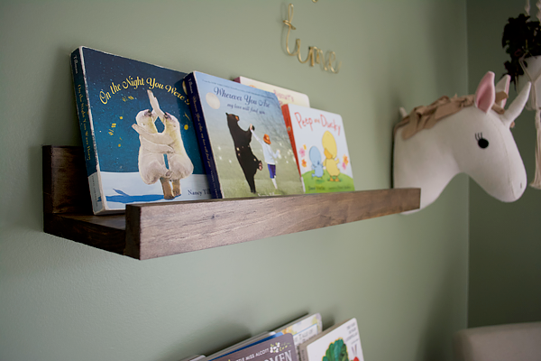 DIY Book Ledge in Nursery