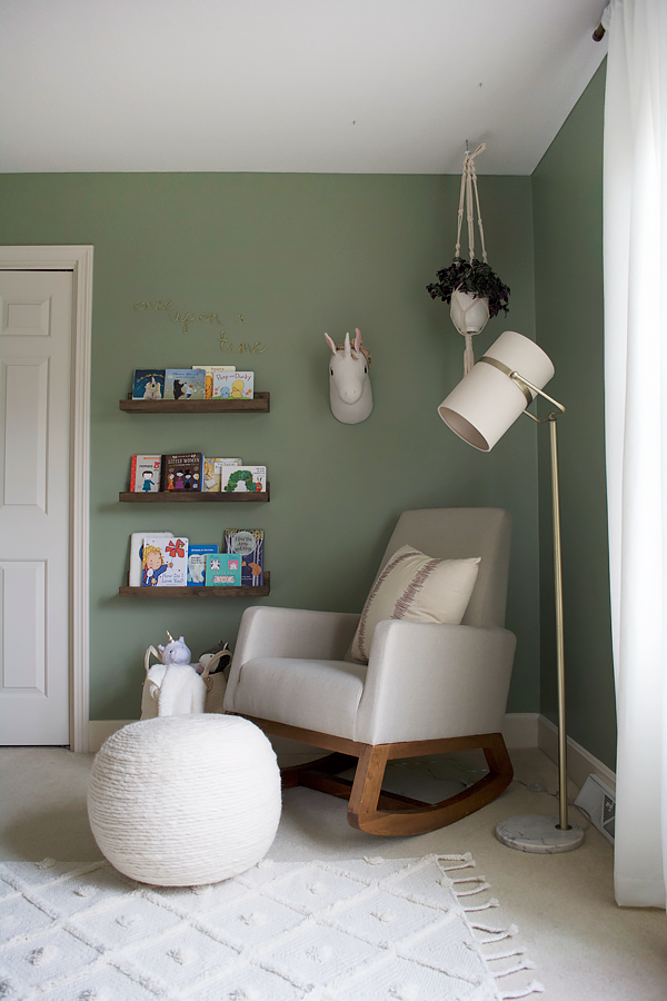 Green and pink girl's nursery reveal