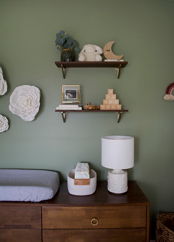 Floating Shelves in a girl's nursery