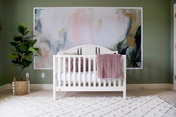 Framed Floral Wall Mural in a Little Girl's Nursery