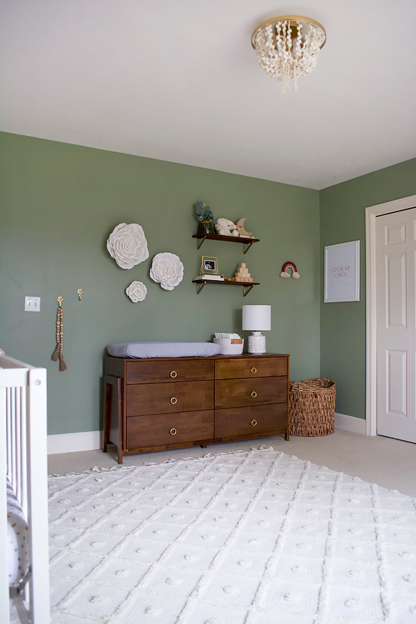 Girl's Green Pink and Floral Nursery Reveal