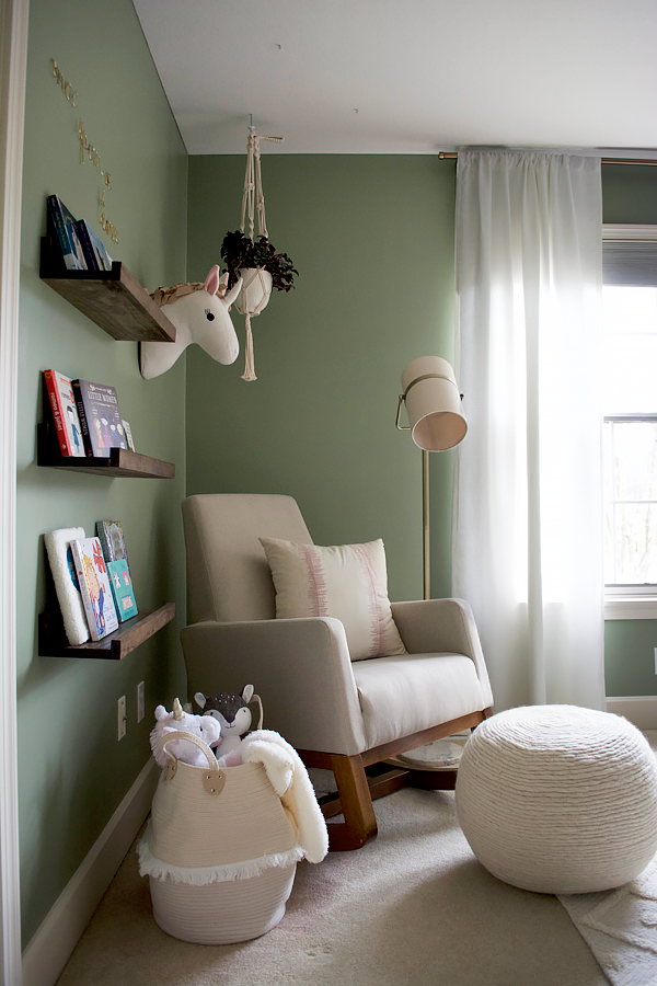 Modern Rocker in a girl's nursery reveal