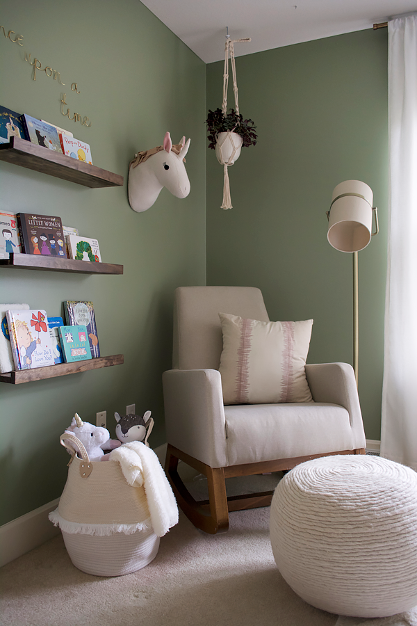 Pink and Green Girl's Nursery Reveal with Gold Accents