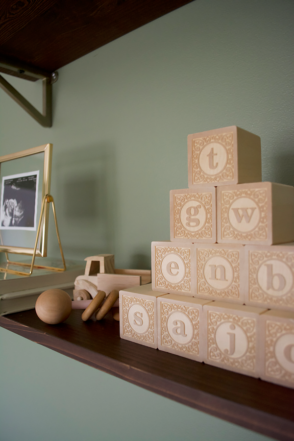 Wooden blocks in a nursery