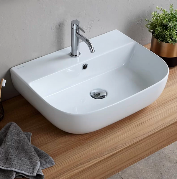 White Oval Vessel Sink