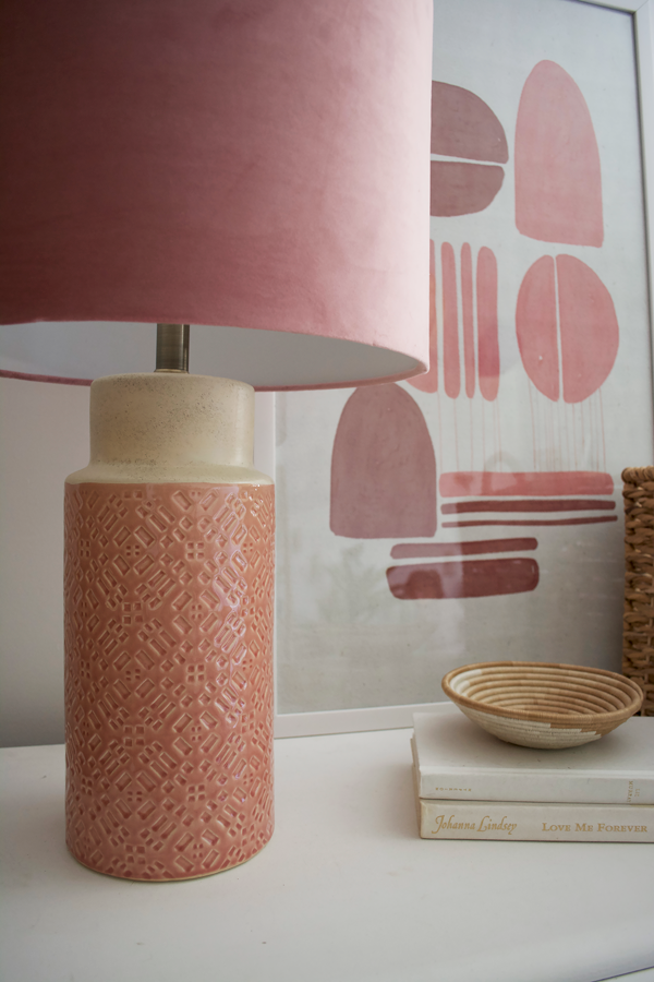 Pink Velvet Table Lamp