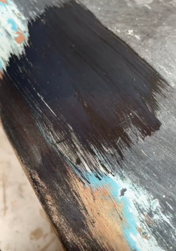 Black Paint Looks Blue Before it Dries