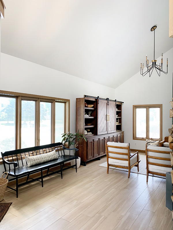 Entryway with Antique Black Bench