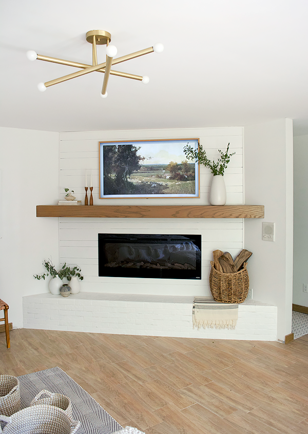 Neutral and Modern Mantel Decor