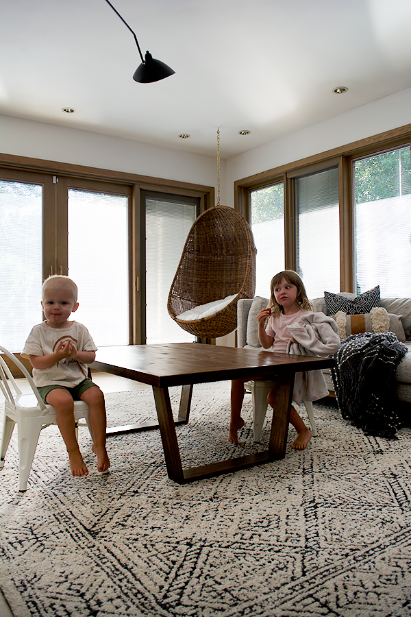 DIY Modern Kids Table in Neutral Playroom