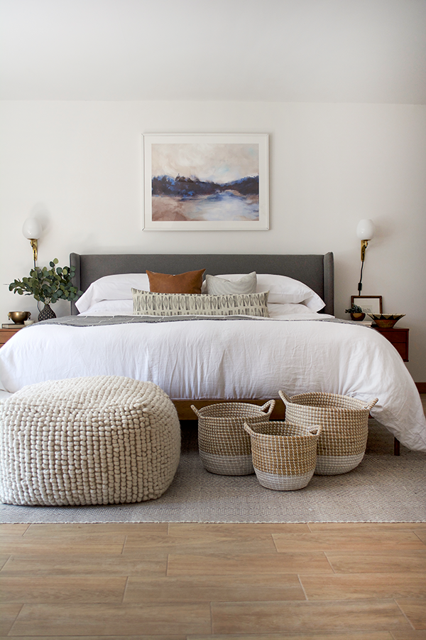 Bedroom Wall Sconces in a Neutral and Modern Master