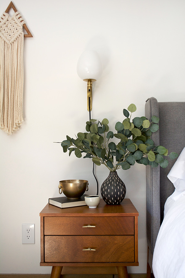 Nightstand decor with bedroom wall sconces