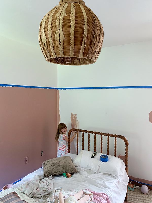 Pink Wall in Toddler Girls Room