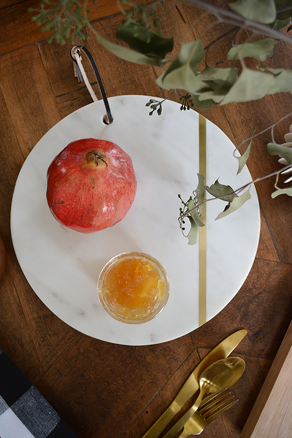 Marble serving platter and cutting board