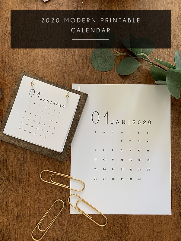 2020 Free Printable Calendar