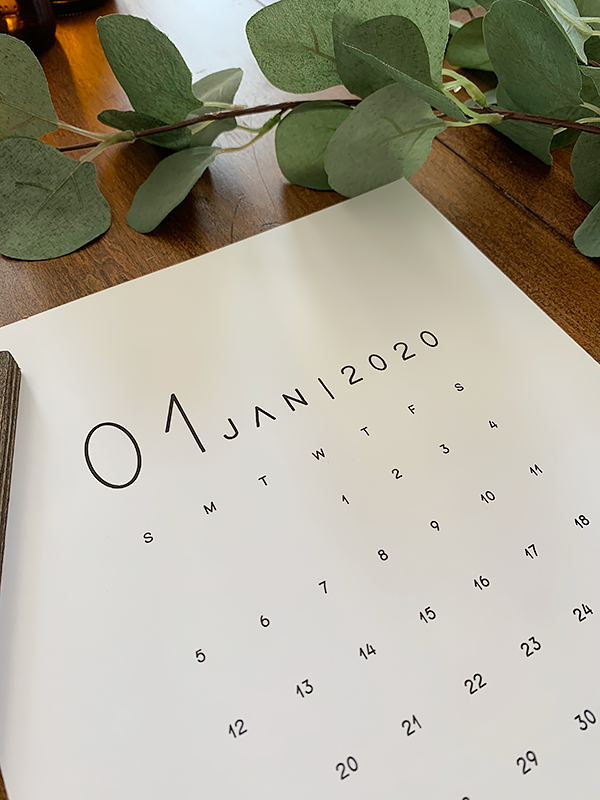 2020 Modern Printable Calendar