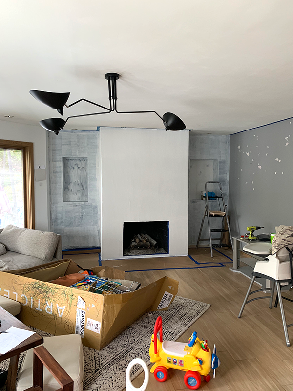 DIY Plaster Finish Fireplace