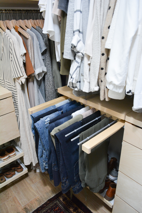 Hanging Pant Storage in Closet