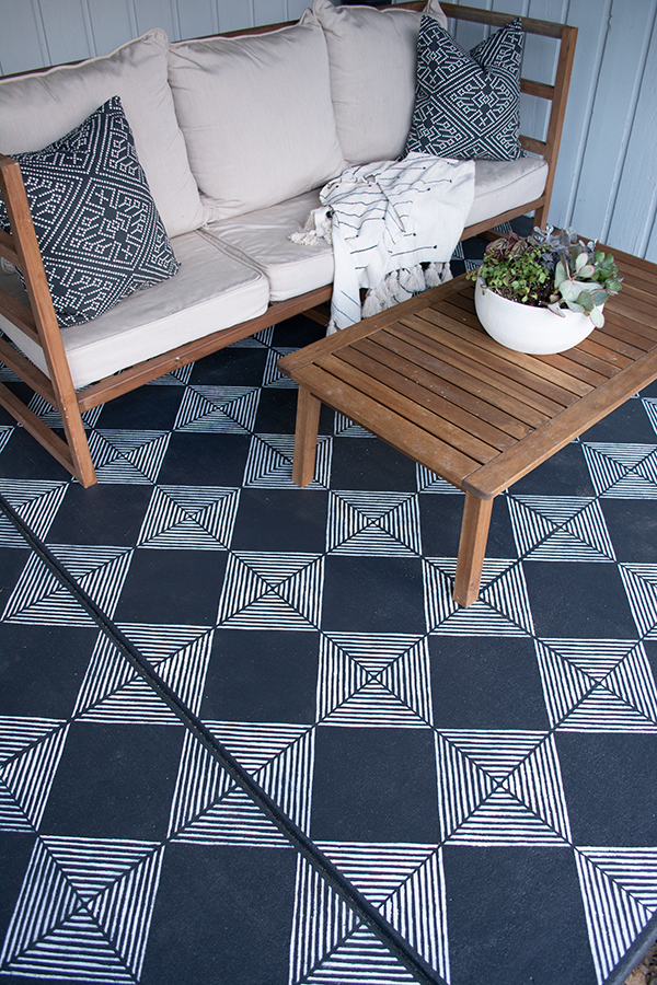 Modern Tile Stenciled Floor
